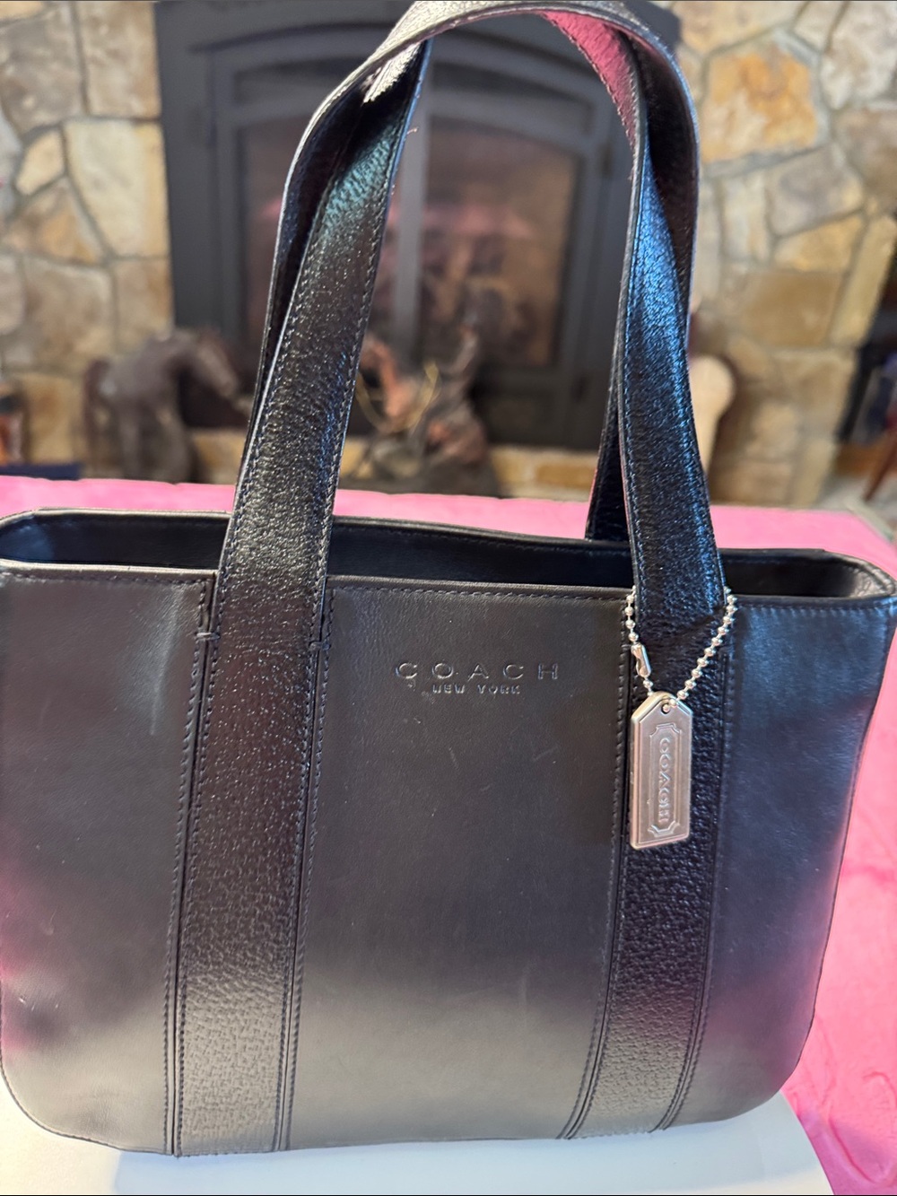 Coach 6707 Structured Black Leather Mini Satchel + Silver Hangtag